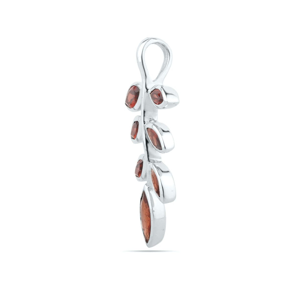 Garnet Leaf Pendant -Natural - by UniqueSilverZone