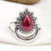 rings Garnet Ring 925 Sterling silver Pear drop Ring,Nickel Free Handmade Jewelry - by Adorable Craft