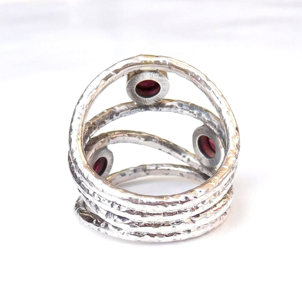 rings Garnet Ring Birthstone 925 Sterling Silver Gemstone Ring-D085 - by Adorable Craft