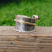 rings Garnet Ring Spinner Anxiety Fidget 925 Silver Worry Thumb Boho Women Gift For Her - by InishaCreation