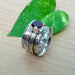 rings Garnet Spinner Meditation Fidget,Thumb,Worry Ring 925 Sterling Silver Women Gift For Her - by InishaCreation