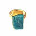 Genuine Apatite Gemstone Bezel Set Stackable Ring - by Krti Handicrafts