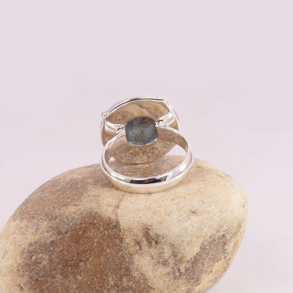 Rings Genuine Larimar Ring,925 Sterling Silver Ring,Gemstone Ring,Larimar Boho Ring,Handmade Ring