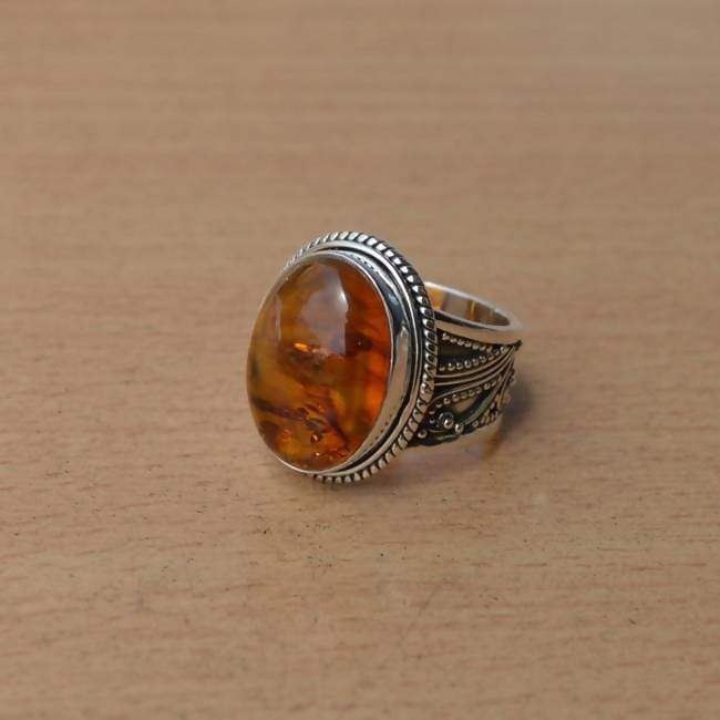 Rings Genuine Lithuanian Baltic Amber Yellow Gemstone Ring Sterling Silver Designer All Specified Sizes Avail