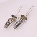 earrings Genuine Moldavite Peridot And Meteorite Rough Gemstone Handmade Solid Silver Earring - by Rajtarang