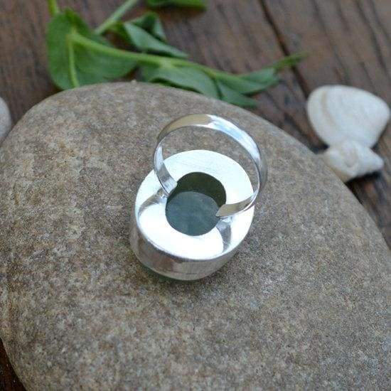 Rings Genuine Prehnite Gemstone Ring 925 Sterling Silver - by NativeFineJewelry