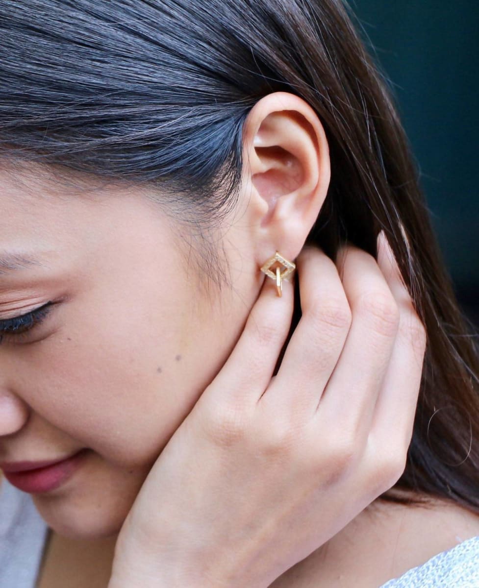 earrings Geometric Earrings Gold Dipped Gifts For Her Delicate Ear Studs Bohemian Jewelry Minimalist Casual Wear ME10 - by Silver Soul 