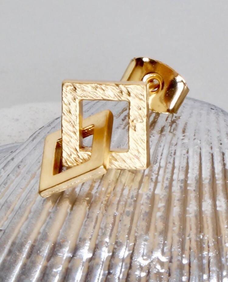 earrings Geometric Earrings Gold Dipped Gifts For Her Delicate Ear Studs Bohemian Jewelry Minimalist Casual Wear ME10 - by Silver Soul 