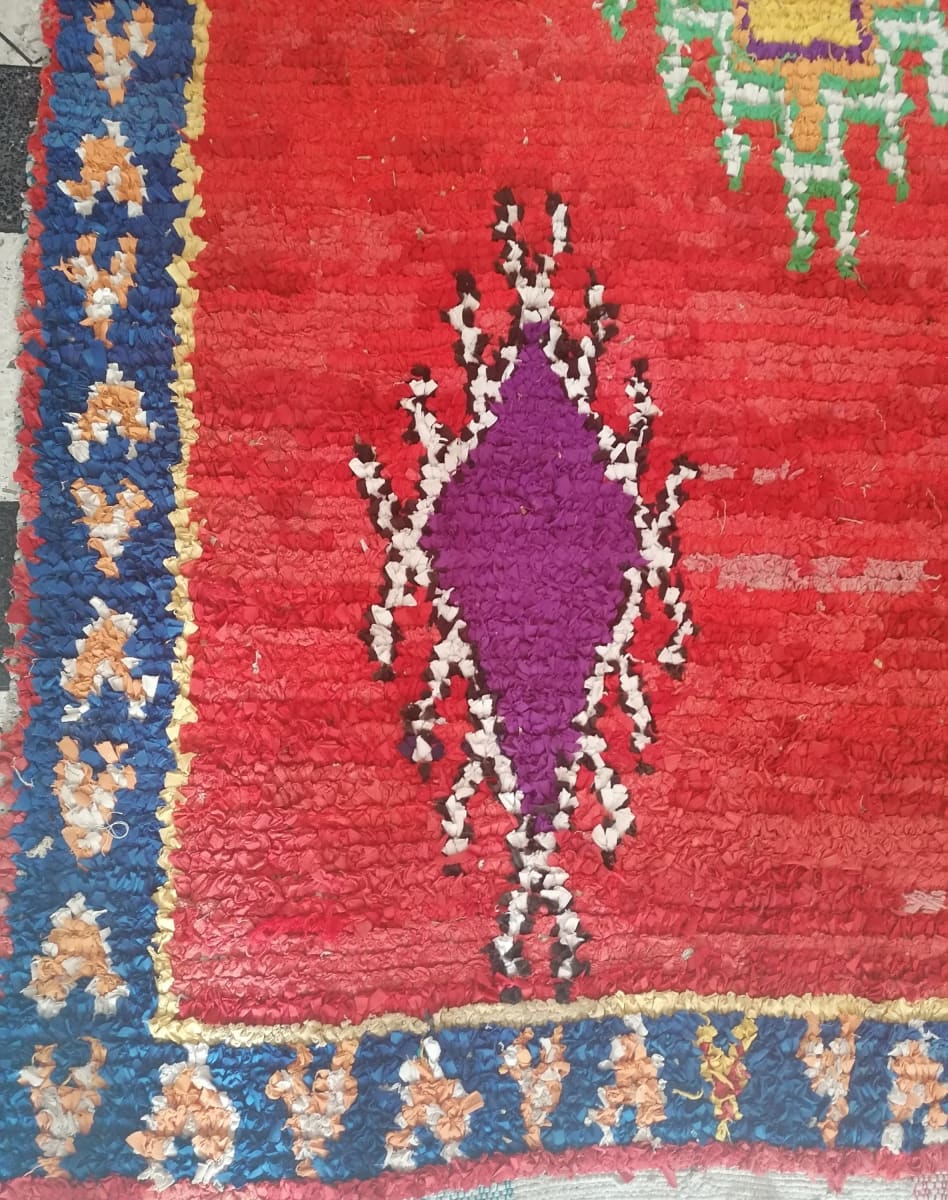 Geometric Vintage Moroccan Boucherouite Rug - by Home