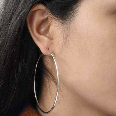 Gift for love 70 mm big hoop earrings round minimalist women’s gift her statement - by GIRIVAR CREATIONS