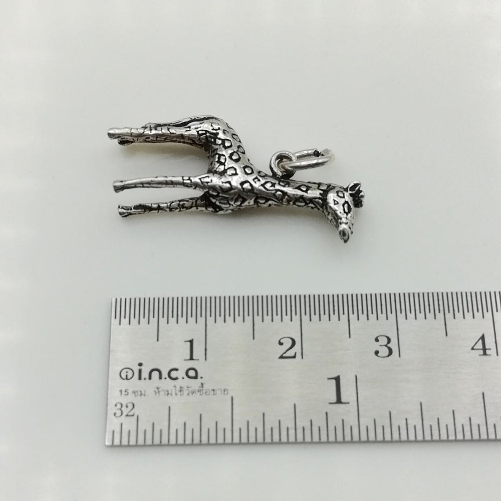 Giraffe pendant -Sterling silver giraffe pendant- Animal - Silver charm necklace - PD16 - by NeverEndingSilver
