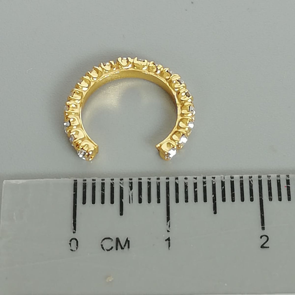 Gold Cz Ear Cuff | no Piercing | Bohemian Cuff | Cartilage Wrap | Unisex Jewelry | Sterling Silver | E934 - by Oneyellowbutterfly