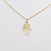 necklaces Gold Hamsa Charm Necklace Dipped Minimalist Delicate Chain Gift MN102 - by Silver Soul Charms