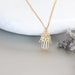 necklaces Gold Hamsa Charm Necklace Dipped Minimalist Delicate Chain Gift MN102 - by Silver Soul Charms