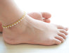 anklets Gold pearl anklet bracelet Indian Payal for women layered dainty bead boho beach wedding ankle chain - by Pretty Ponytails