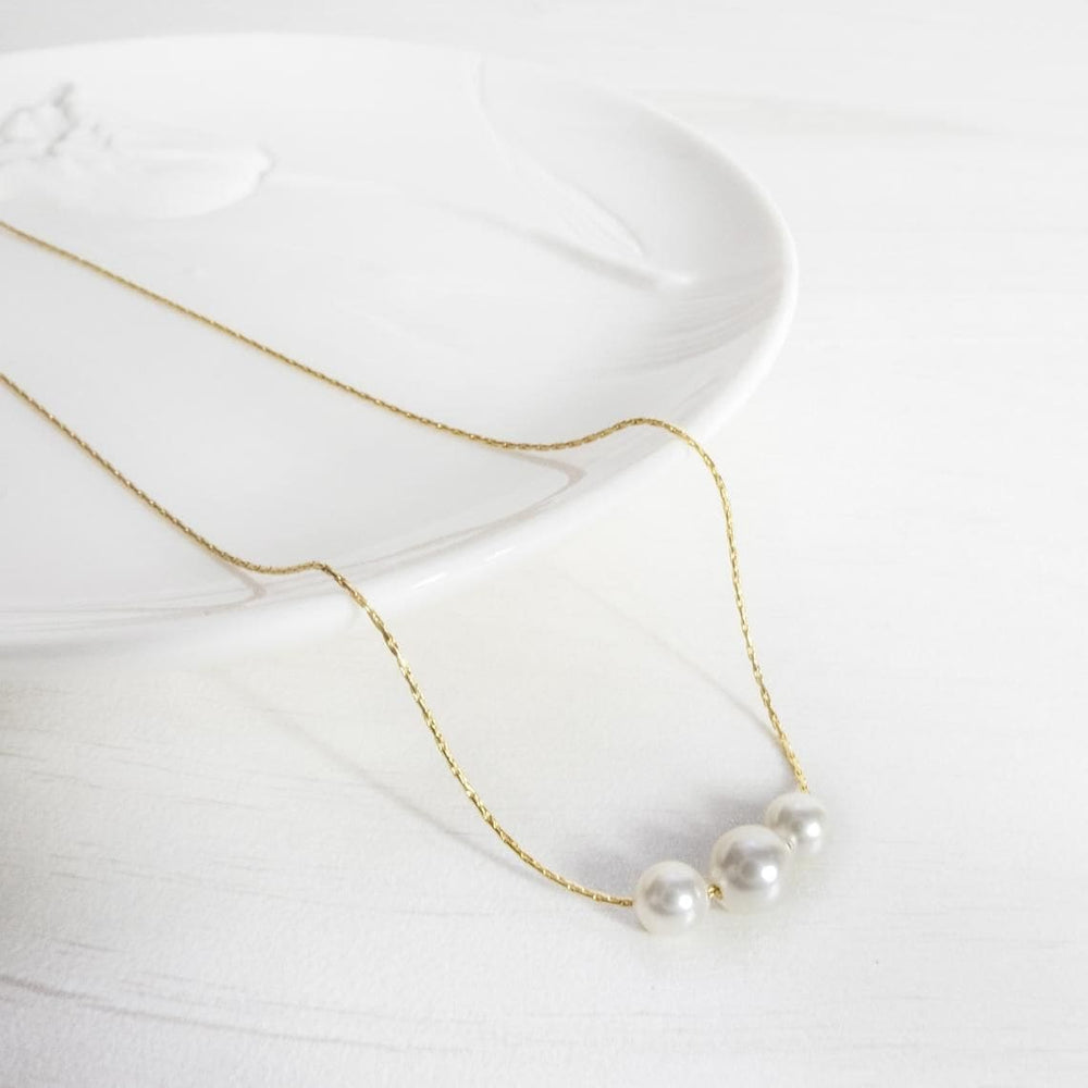 Gold Pearl Necklace - Simple - Jewelry - June Birthstone - Delicate - Minimal - Minimalist - By Magoo Maggie Moas