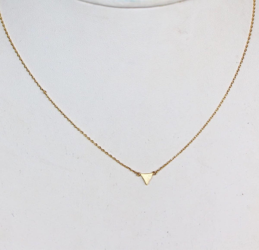 necklaces Gold Triangle Necklace Dipped Charm Minimalist Dainty Chain Gift Geometrical (SN108) - by Silver Soul Charms
