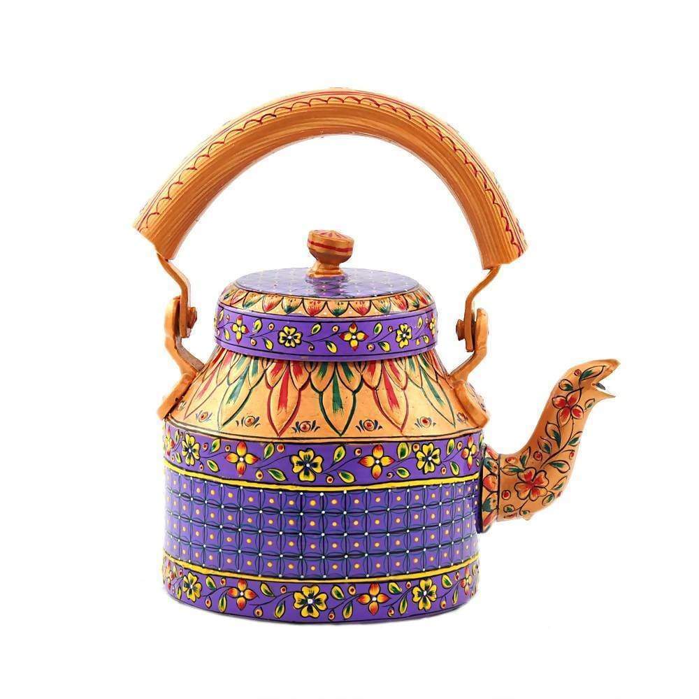 Painted Teapots Golden Purple Hand Tea Kettle