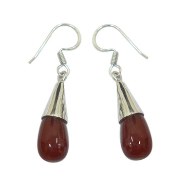 earrings Gorgeous Dangle Drops 925 Sterling Silver Handmade carnelian Stone Earrings For women - by Vidita Jewels