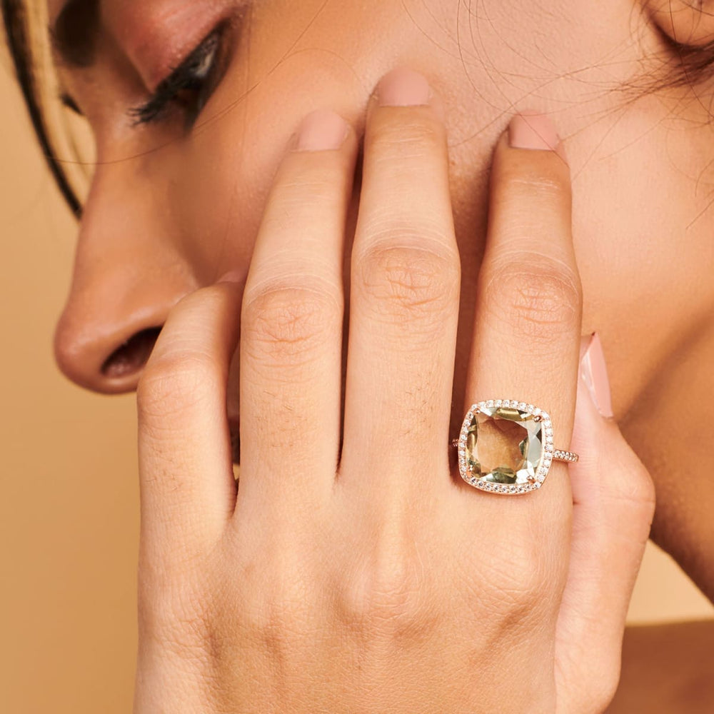 Gorgeous Labradorite Ring Silver,cz Round Shape Ring Gift Engagement - by Maya Studio
