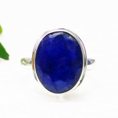 rings Gorgeous NATURAL INDIAN BLUE SAPPHIRE Gemstone Ring Birthstone 925 Sterling Silver Fashion Handmade Jewelry Gift - by Zone