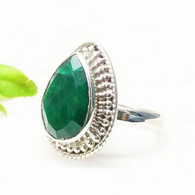 rings Gorgeous NATURAL INDIAN EMERALD Gemstone Ring Birthstone 925 Sterling Silver Fashion Handmade Jewelry All Size Gift - by Zone