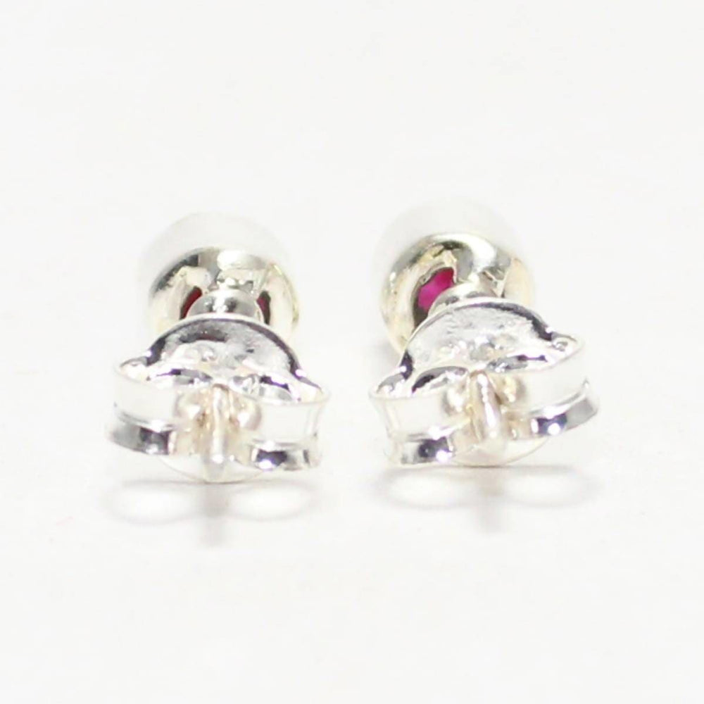 earrings Gorgeous NATURAL INDIAN RUBY Gemstone Earrings Birthstone 925 Sterling Silver Stud - by Jewelry Zone