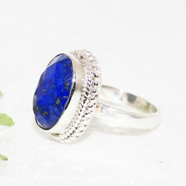 rings Gorgeous NATURAL LAPIS LAZULI Gemstone Ring Birthstone 925 Sterling Silver Fashion Handmade Jewelry All Size Gift - by Zone