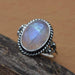 Rings Gorgeous AAA Moonstone Ring,Oval Faceted MoonStone Silver Ring,Blue Flash Ring,Rainbow Ring,Gemstone June Birthstone,Handmade Ring