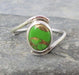 green copper turquoise ring statement 925 sterling silver handmade stackable jewelry women promise - by jaipur art jewels