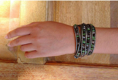 Bracelets Green Mix Crystal Wrap Bracelet