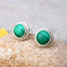 Earrings Green Malachite Stud Gemstone Sterling Silver Studs Handmade Jewelry Rope Edged Post Style
