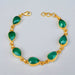 Green Onyx May Birthstone Bezel Set Adjustable Bracelet - By Krti Handicrafts