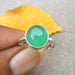 Rings Green onyx ring Simple Ring Onyx cabochon 925 Sterling silver Artisan Jewelry