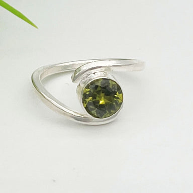 Green Peridot Gemstone Studded in 925 Sterling Silver Handmade Jewelry Gift for her - by Jewelrybyshreya