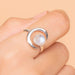 Rings Half moon ring Moonstone Handmade jewelry Rainbow Birthday gift June birthstone boho - by jaipur art jewels