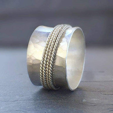 rings Hammered Ring Most Popular Spinner Rings For Women Handmade Gift Floral - by InishaCreation