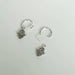 earrings Hamsa Charm Hoops - Silver - Wanderlust - Tiny Earrings - Open Hoop - Talisman - Hand - G29 - by NeverEndingSilver