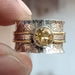 rings Hand Carved Citrine Silver Spinner Ring - 925 Sterling & Brass - Handmade - Christmas For Gift - by InishaCreation