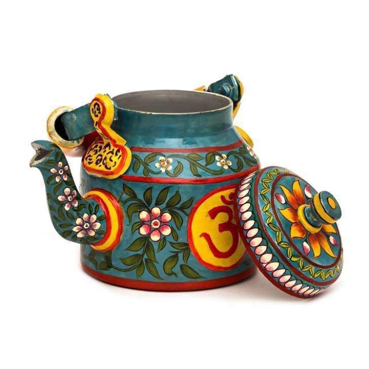 Painted Teapots Hand Om Design Tea Pot in Aluminium