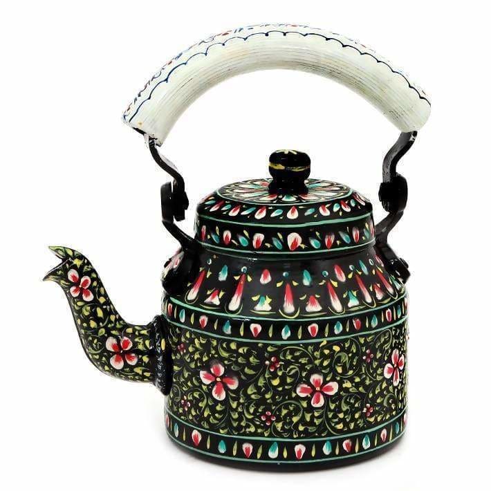 Painted Teapots Handcrafted Kaushalam Teapot: Black Beauty