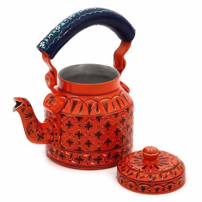 Painted Teapots Handmade Simple Kaushalam Teapot: Orange Delight