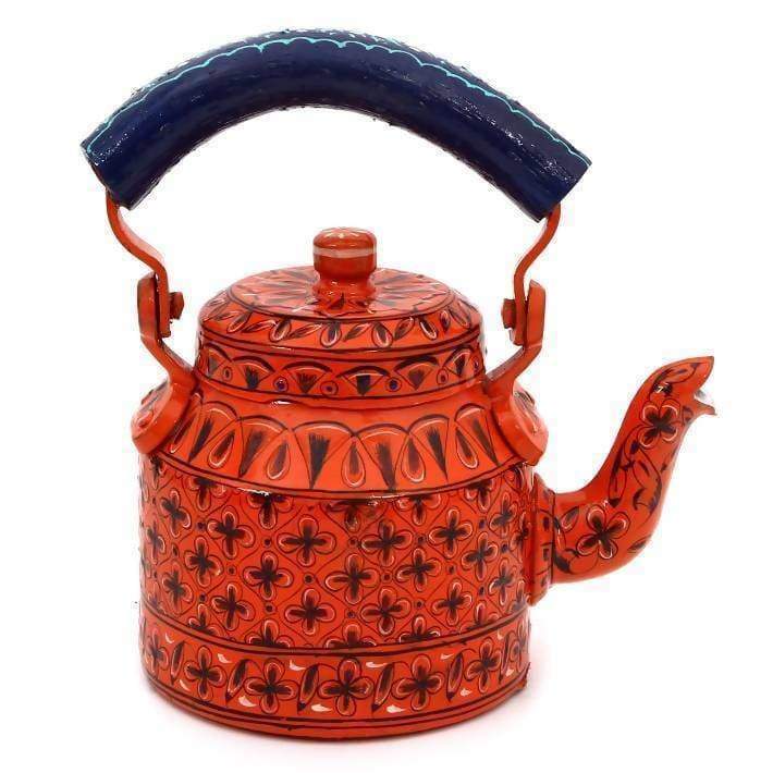Painted Teapots Handmade Simple Kaushalam Teapot: Orange Delight