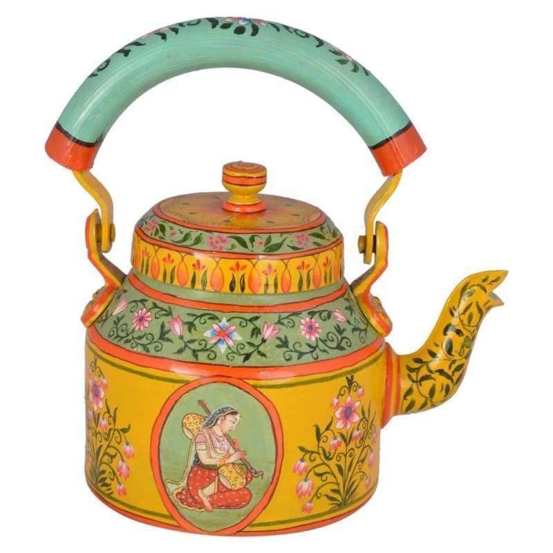 Handcrafdted Stunning Kaushalam Teapot: Rag Rugini - Title - Painted Teapots