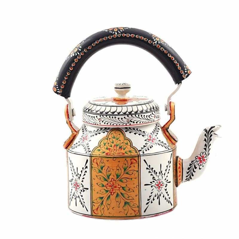 KAUSHALAM HAND PAINTED TEA KETTLE (1000 ml) : GOLDEN HERITAGE - Title - Painted Teapots