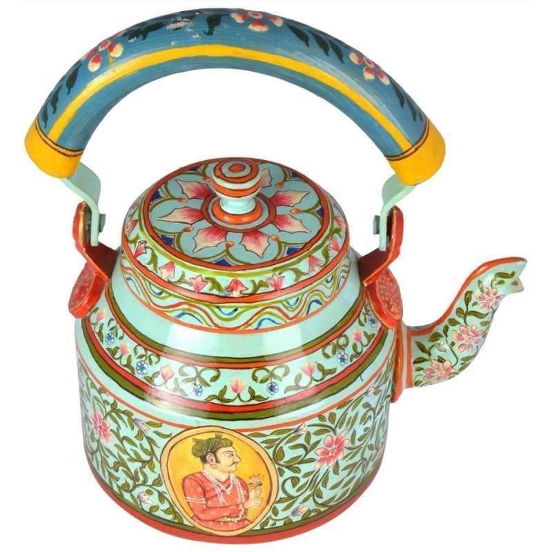 Painted Teapots Hand-painted unique Kaushalam Teapot: King & Queen Available in Aluminum Stainless Steel