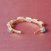 Handcrafted Matte Gold Plated Carnelian Apatite & Tanzanite Family Birthstone Designer Bracelet - by Bhagat Jewels