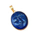 Handcrafted Natural Lapis Lazuli Gemstone Moon Face Carved Pendant - by Krti Handicrafts