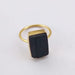 Handmade 18k Gold Plated Black Tourmaline Gemstone Stacking Ring - By Krti Handicrafts