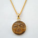 Handmade 18k Gold Plated Tiger Eye Gemstone Moon Face Pendant - By Krti Handicrafts
